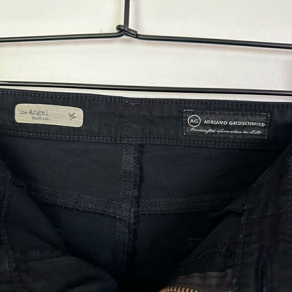 AG Adriano Goldschmied Anthropologie Women’s The Angel Bootcut Raw Hem Black Den - Picture 9 of 12